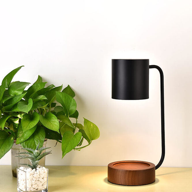 Japanische minimalistische Tischlampe | Holz- und Metalldesign