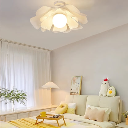 Lustră cu flori Petal | Corp de iluminat modern floral semi-aplicat