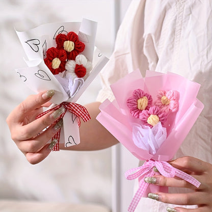 Buchet de flori Cadou de Ziua Mamei Stil Handmade Mini Ambalat Decorațiune