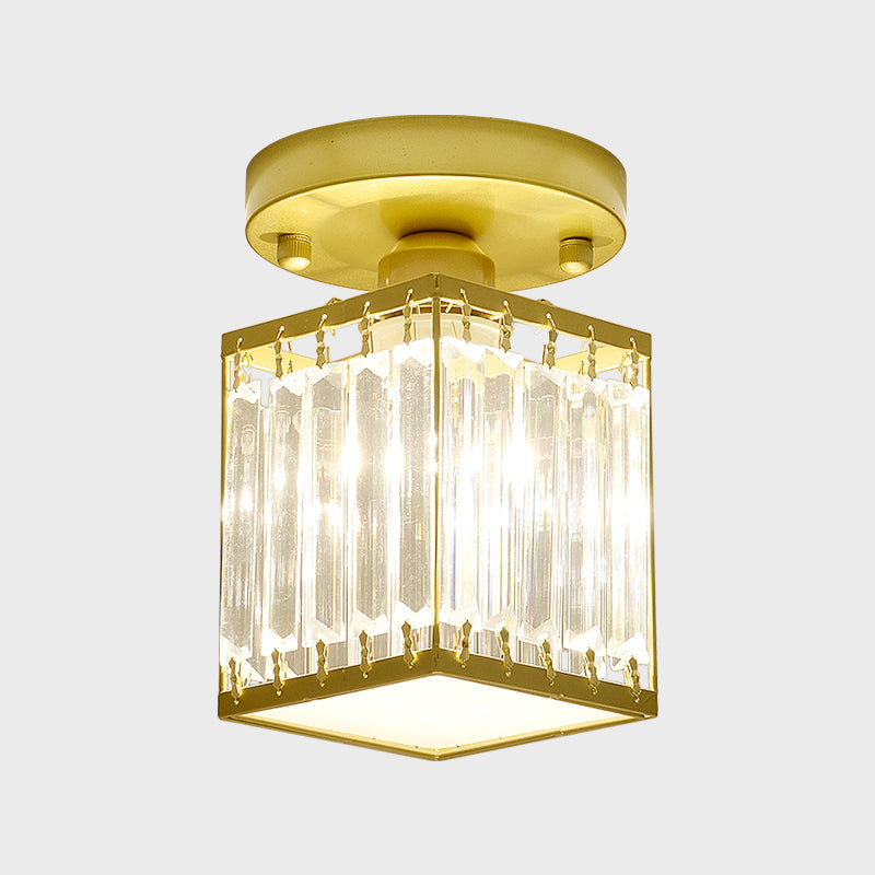 מנורת תקרה קריסטלית לפואייה | עיצוב מודרני חצי שקוע