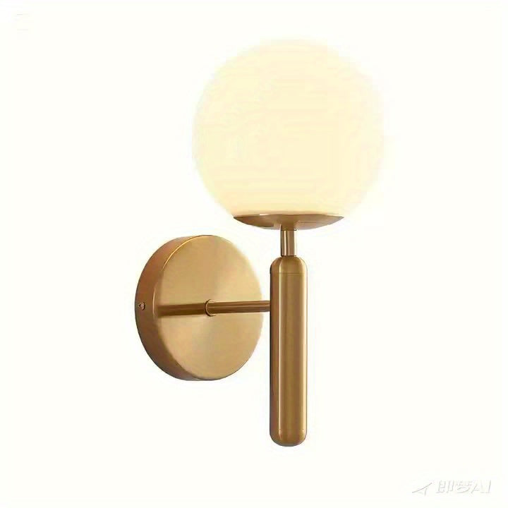 Moderne glasglobevæglampe | Poleret metal halvindbygget armatur