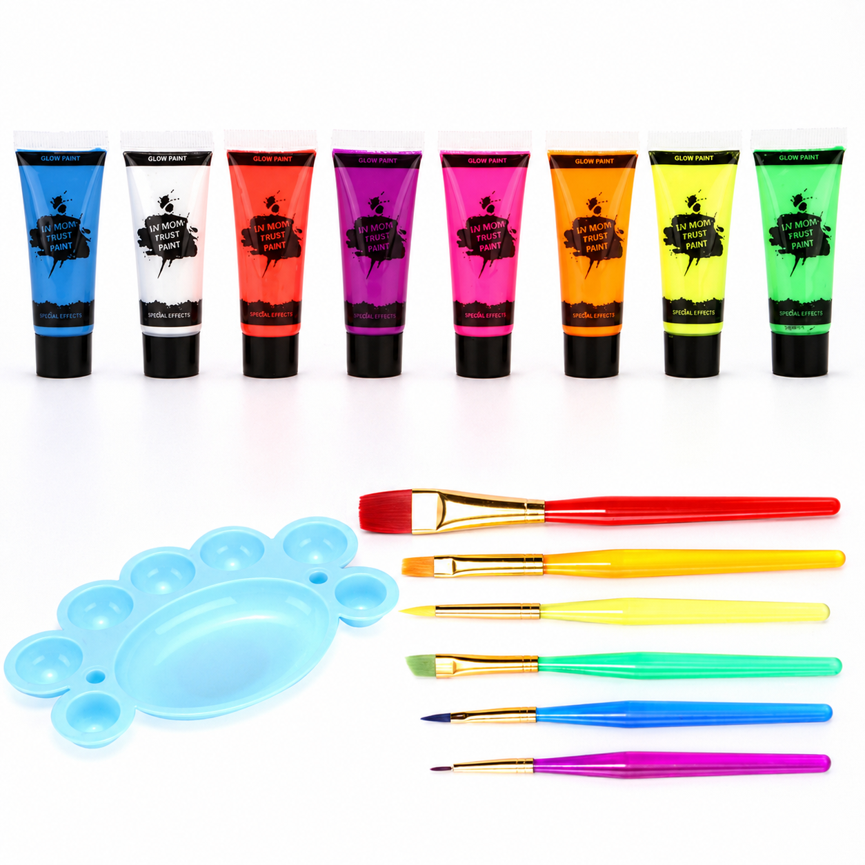 Set de pintura corporal UV que brilla en la oscuridad para fiestas y festivales