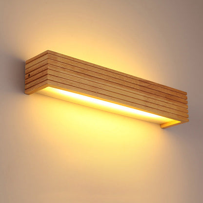 Lampă de perete LED modernă din lemn | Iluminat minimalist pentru dormitor și living