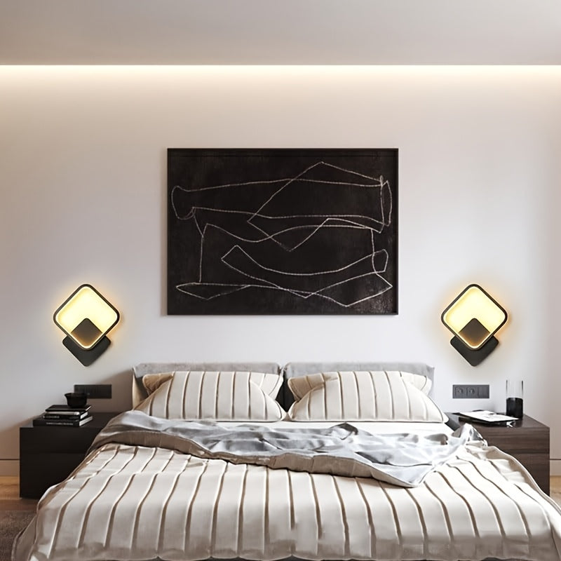 Candeeiro de Parede LED Quadrado Moderno | Luminária Geométrica Minimalista