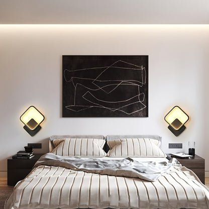 Candeeiro de Parede LED Quadrado Moderno | Luminária Geométrica Minimalista