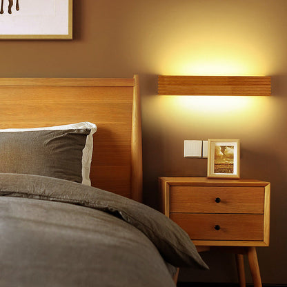 Lampă de perete LED modernă din lemn | Iluminat minimalist pentru dormitor și living