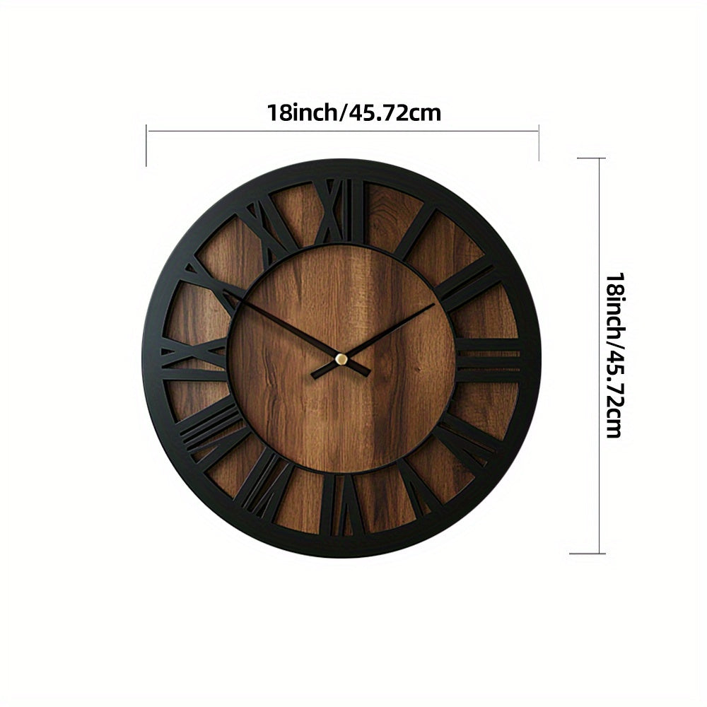 Reloj de Pared Vintage de Madera | Diseño con Números Romanos