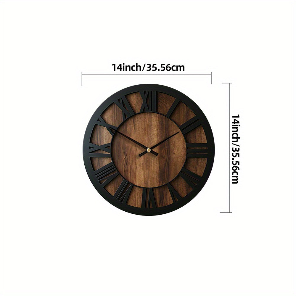 Reloj de Pared Vintage de Madera | Diseño con Números Romanos