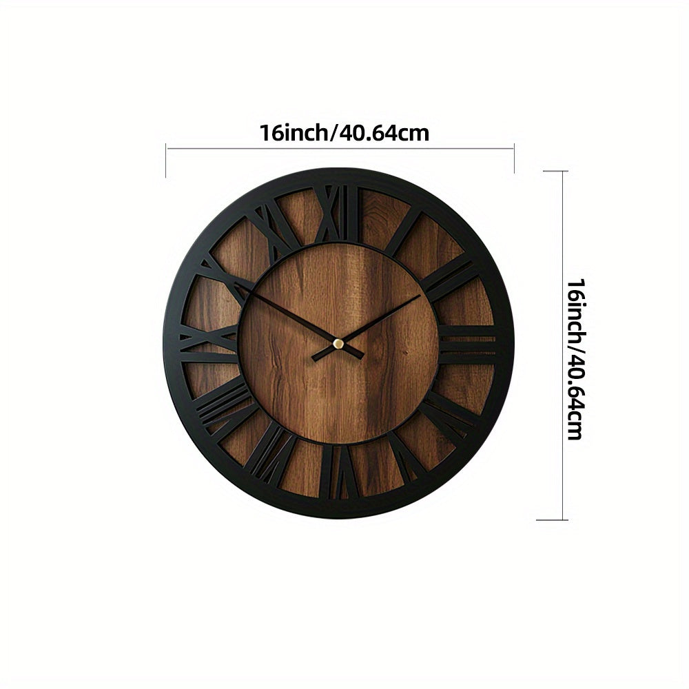 Reloj de Pared Vintage de Madera | Diseño con Números Romanos