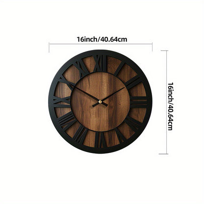 Reloj de Pared Vintage de Madera | Diseño con Números Romanos