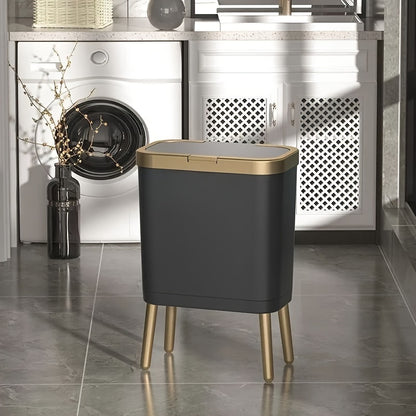 15L Modern Odour-Sealing Trash Can with Elevated Legs | Stylish Waste Bin for Kitchen, Living & Bathroom