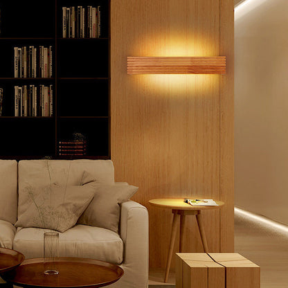 Lampă de perete LED modernă din lemn | Iluminat minimalist pentru dormitor și living