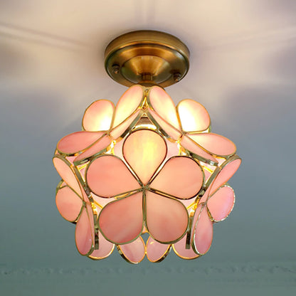 Retro-Blumen-Deckenleuchte | Bunte, Vintage-inspirierte PVC-Aufbauleuchte