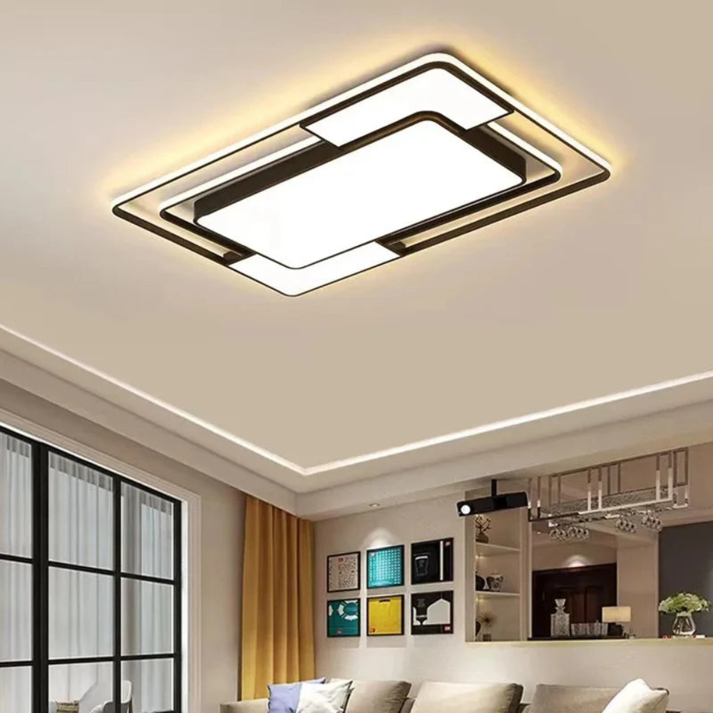 Luz de Teto LED com Controlo Remoto | Design Geométrico Moderno