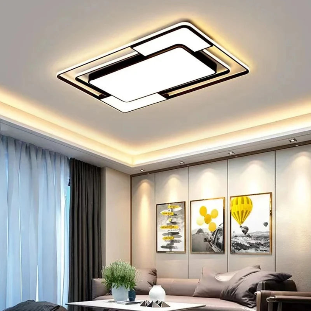 Luz de Teto LED com Controlo Remoto | Design Geométrico Moderno