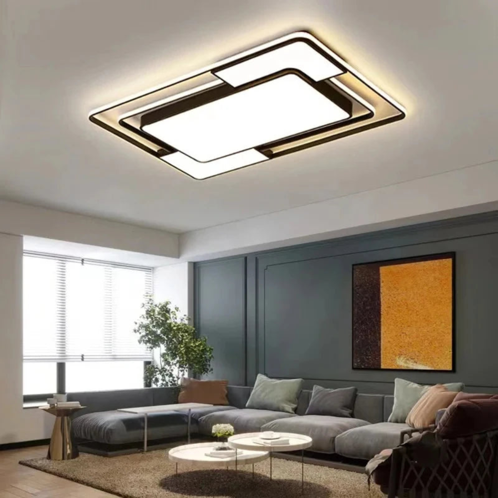 Luz de Teto LED com Controlo Remoto | Design Geométrico Moderno