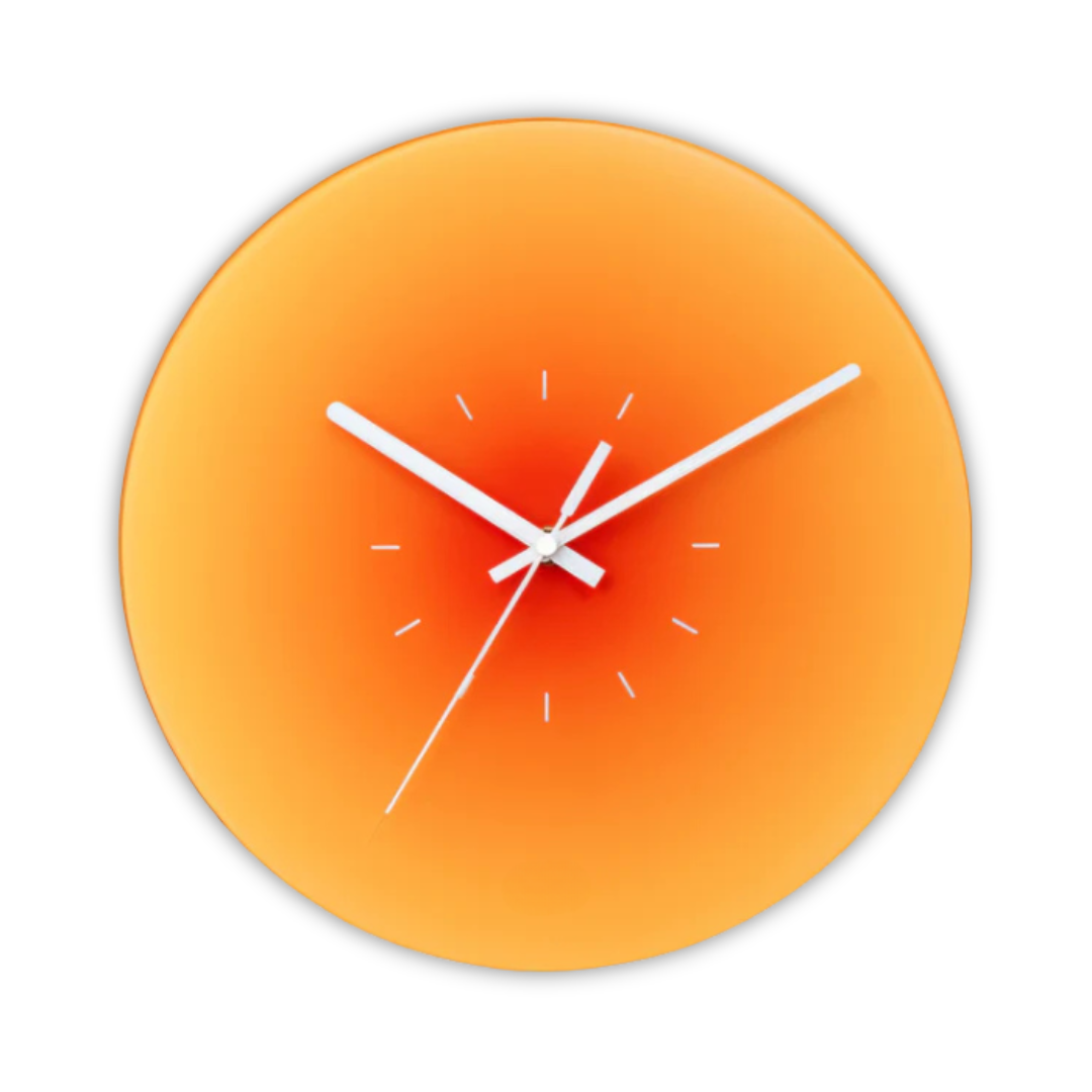 Reloj de Pared de Cristal Sunset | Diseño Moderno en Degradado