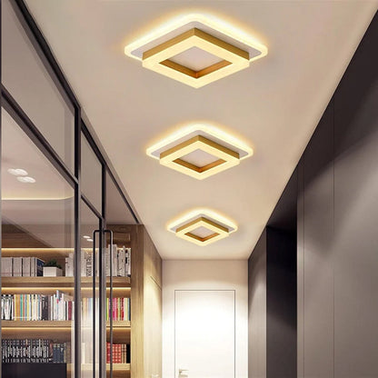 Lumină LED pătrată pentru tavan | Corp modern montat la nivelul plafonului