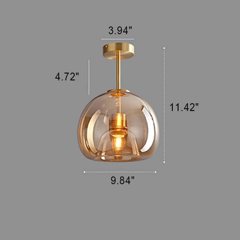 Lampada da soffitto a sfera in vetro nordica | Montaggio semi-incassato