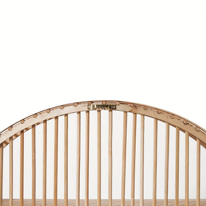 Round Bamboo Wall Shelf | Handmade Boho Floating Organizer