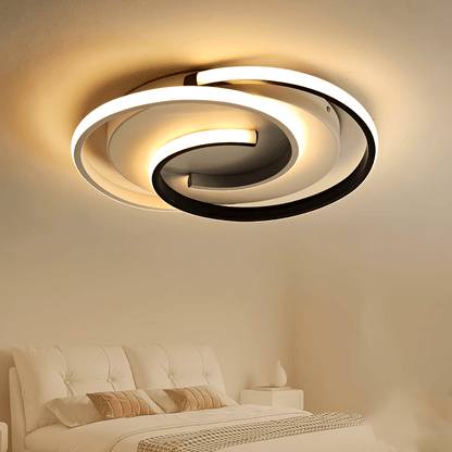 Moderne LED loftslampe | Swirl sort og hvid design