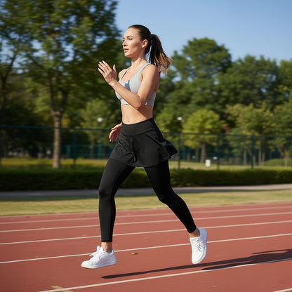 Pantaloni da yoga svasati a vita alta per pickleball, leggings elasticizzati
