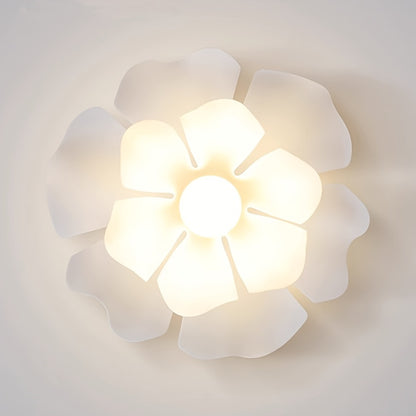 Lámpara de techo con pétalos de rosa | Diseño moderno de flor semiempotrada