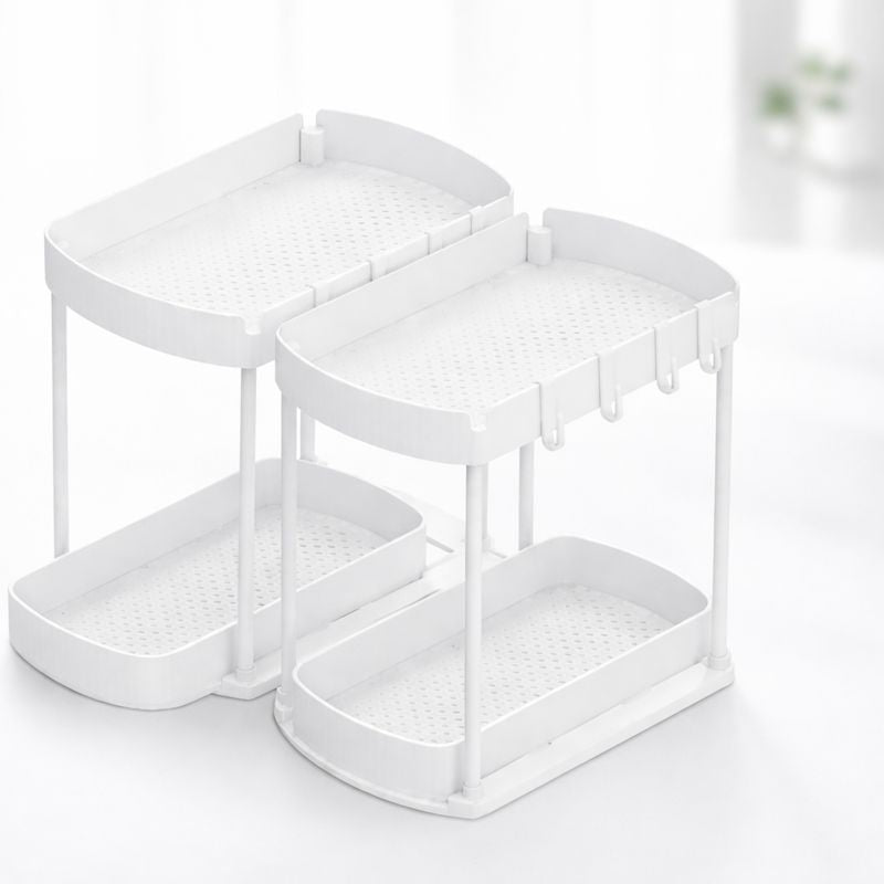 Set di 2 contenitori organizzatori per sotto il lavello con cassetti multiuso