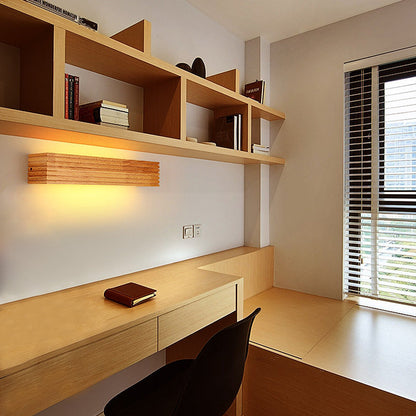 Lampă de perete LED modernă din lemn | Iluminat minimalist pentru dormitor și living