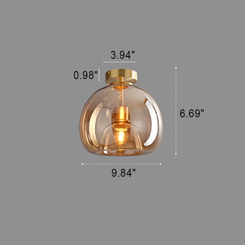 Lampada da soffitto a sfera in vetro nordica | Montaggio semi-incassato
