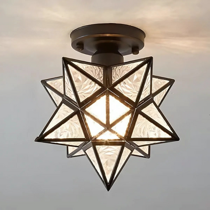 מנורת תקרה LED של Xelio | אור כוכב גאומטרי אלגנטי