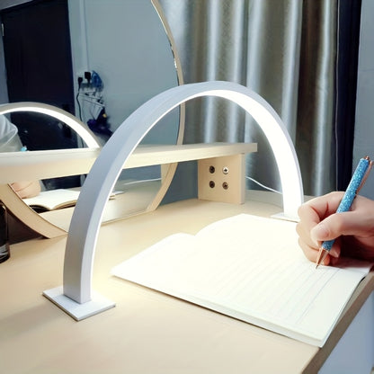 Lámpara de Escritorio LED Luna Creciente | Luz Metálica Ajustable con USB