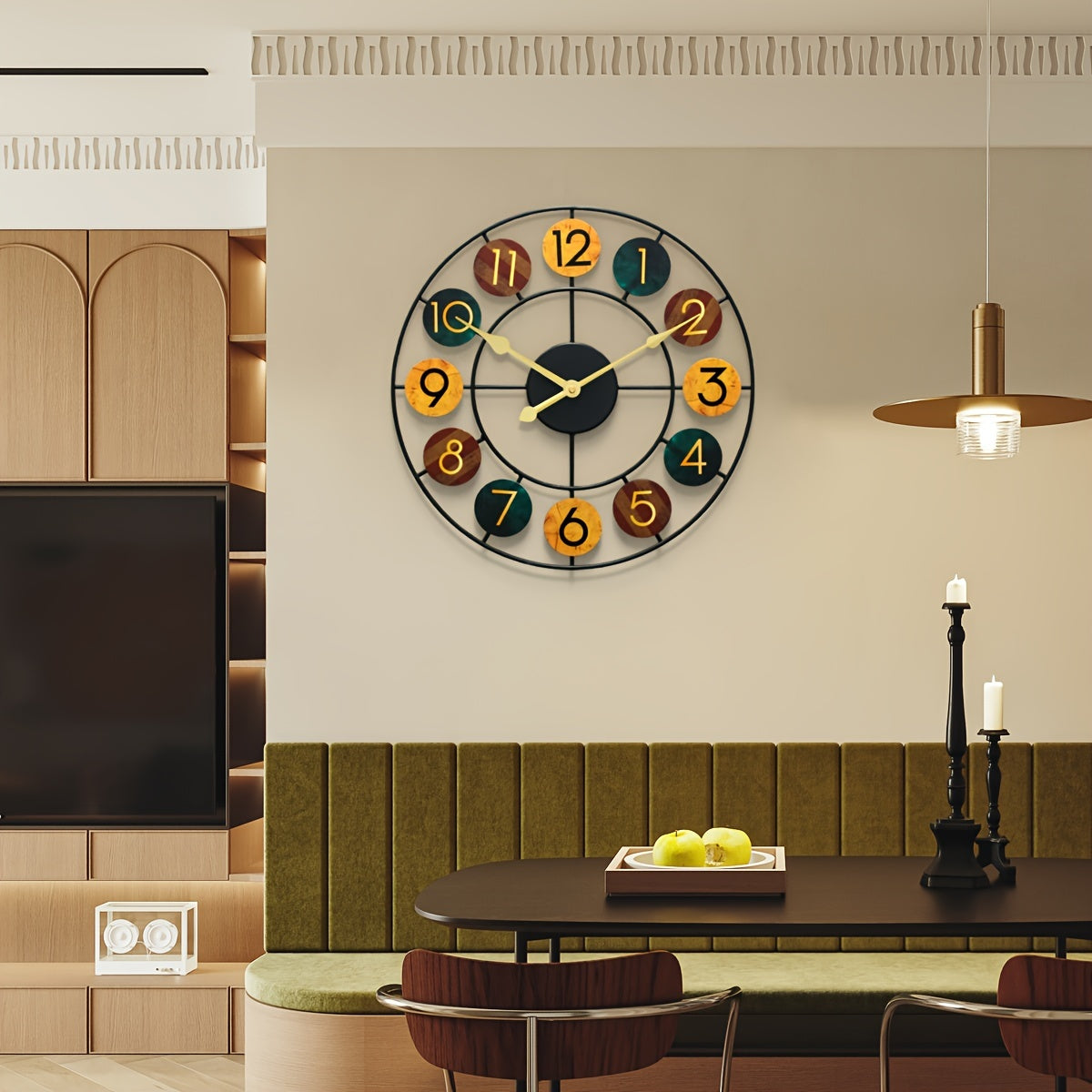 Orologio da Parete in Metallo Colorato | Design Retrò in Ferro