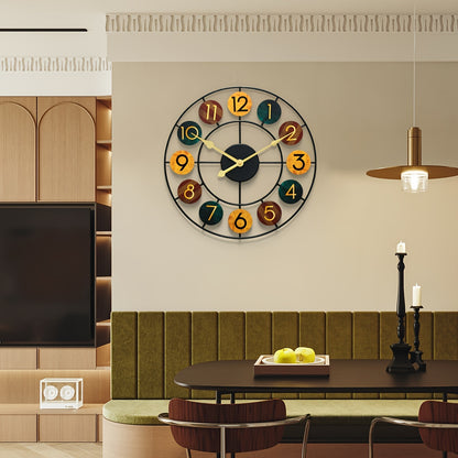 Orologio da Parete in Metallo Colorato | Design Retrò in Ferro
