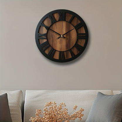 Reloj de Pared Vintage de Madera | Diseño con Números Romanos