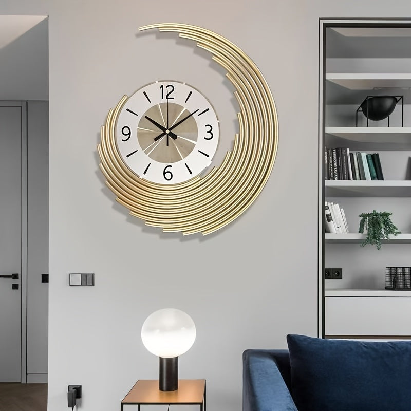Ceas de perete modern 3D din metal | Ceas decorativ cu mecanism quartz silențios