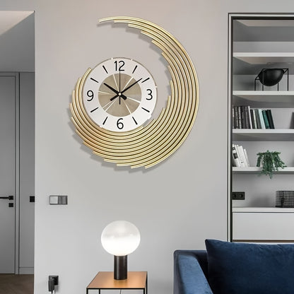 Ceas de perete modern 3D din metal | Ceas decorativ cu mecanism quartz silențios
