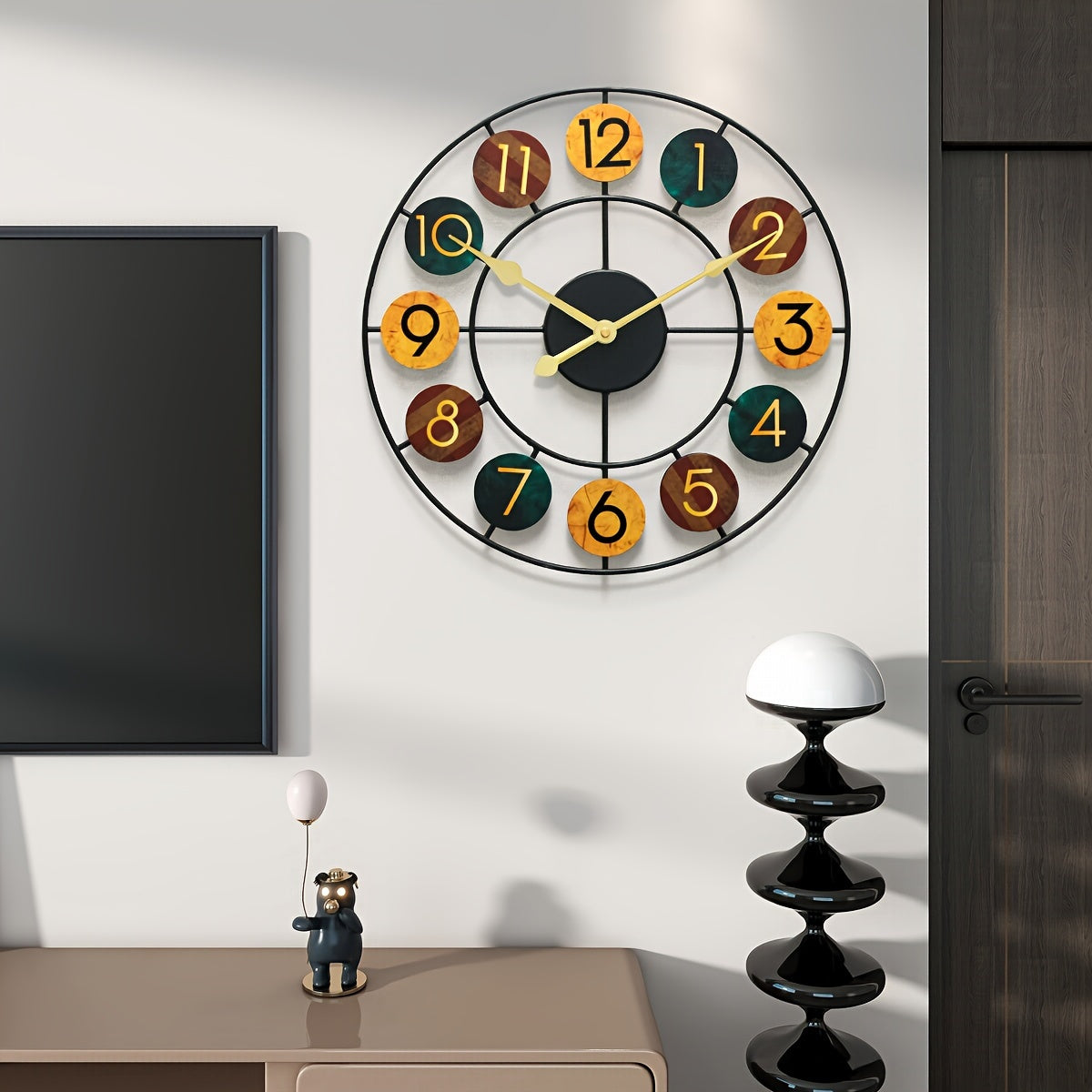 Orologio da Parete in Metallo Colorato | Design Retrò in Ferro