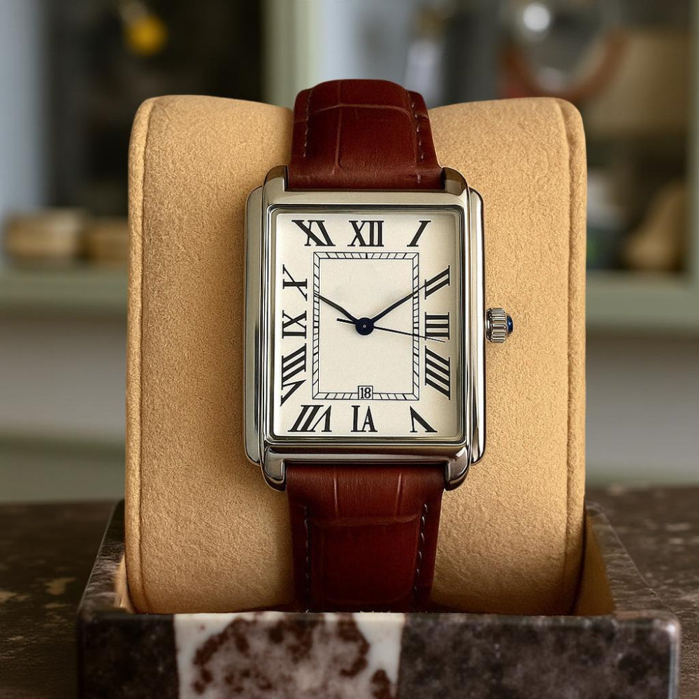 Orologio da uomo classico da sera quadrato analogico stile retrò
