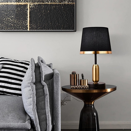 Lampada da tavolo vintage nera e oro | Luce d'accento moderna retrò