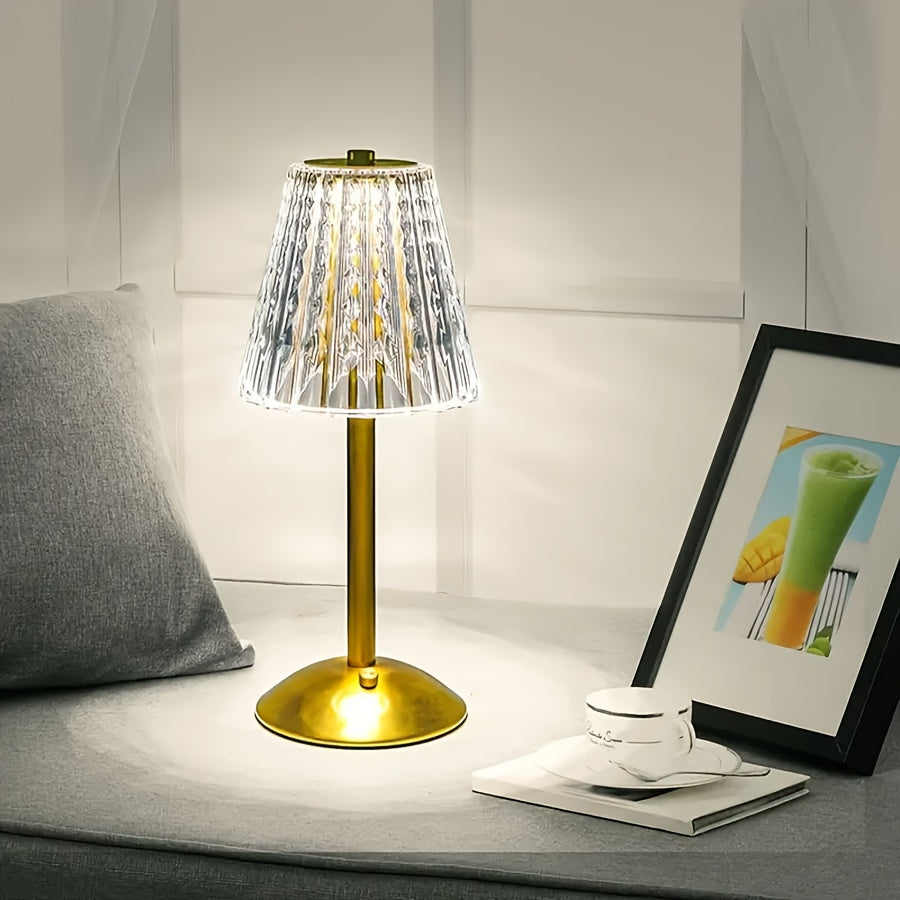 Lámpara de Mesa Crystal Touch | Recargable por USB