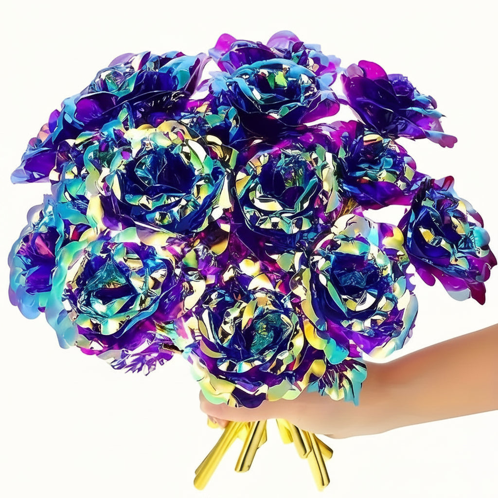 Ramo de Flores Regalo para el Día de la Madre Rosa Artificial Decoración de Mesa