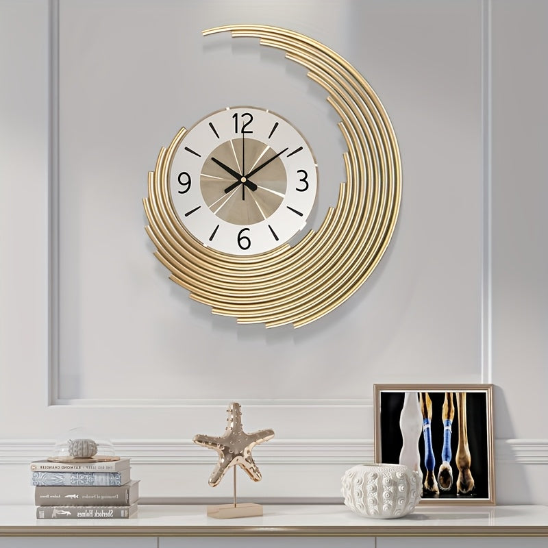 Ceas de perete modern 3D din metal | Ceas decorativ cu mecanism quartz silențios