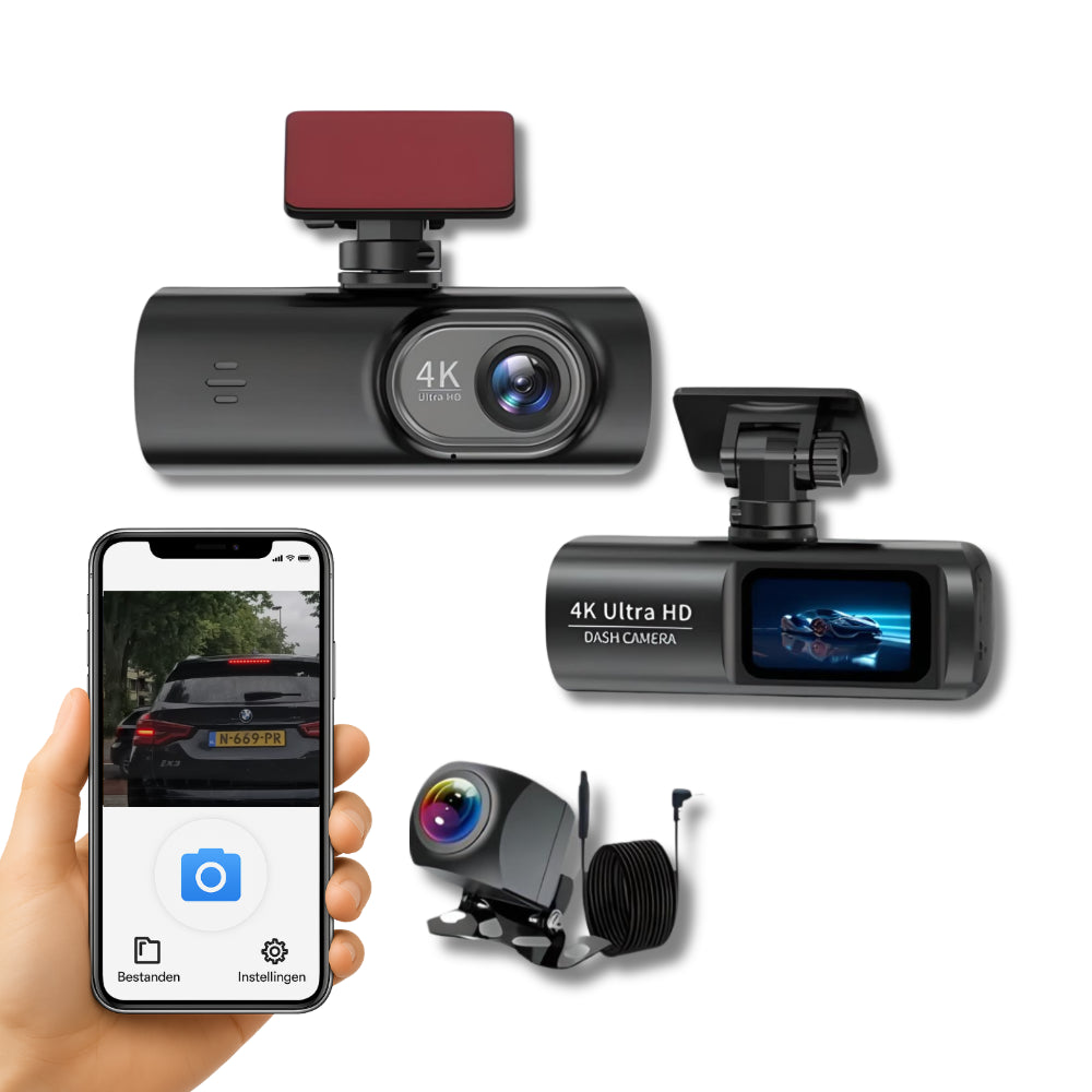 Cameră de bord 4K Ultra HD WiFi Viziune nocturnă GPS Recorder auto