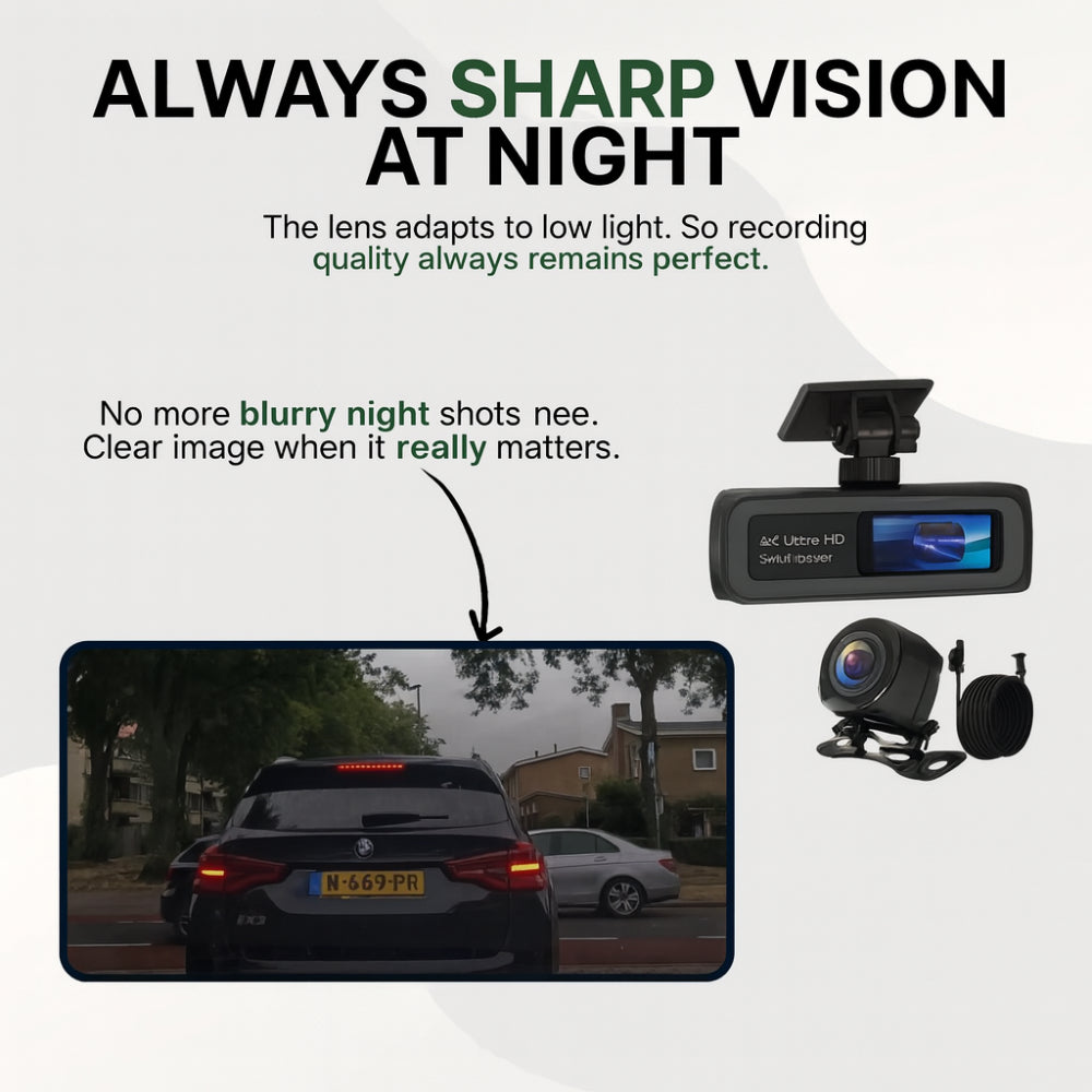 Cameră de bord 4K Ultra HD WiFi Viziune nocturnă GPS Recorder auto