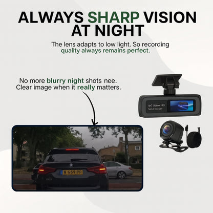 Cameră de bord 4K Ultra HD WiFi Viziune nocturnă GPS Recorder auto