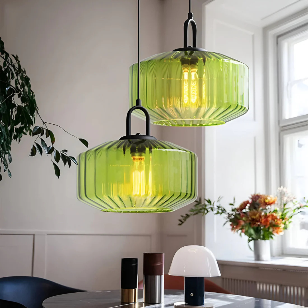 Mireta Glas-Hängeleuchte | Retro-farbendes Glasdesign
