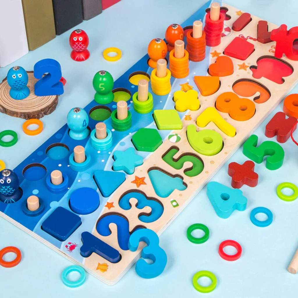 Montessori Holz-Aktivitätsbrett Lernspielzeug Kleinkinder