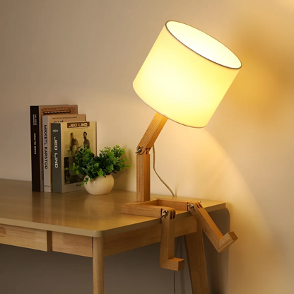 Lámpara de mesa Rilna | Luz de diseño flexible en madera