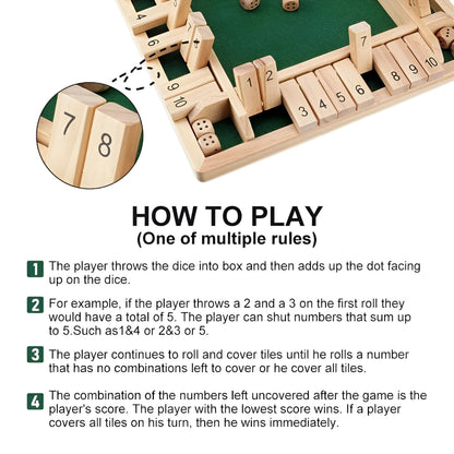 Board Game Wooden Math Learning Family Tabletop Educational Set